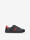 GUCCI GUCCI BOYS BLACK KIDS NEW ACE LEATHER TRAINERS 5-8 YEARS,71492025