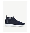 MONCLER MONCLER BOYS NAVY KIDS BALI LEATHER AND KNITTED TRAINERS 3-10 YEARS,90324895