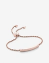 Monica Vinader Womens Linear 18ct Rose Gold-plated And Pavé Diamond Bracelet In Rose Gold