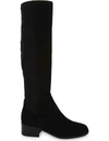 LK BENNETT LK BENNETT WOMENS BLA-BLACK BELLA STRETCH SUEDE KNEE BOOTS,85570337