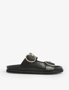CLAUDIE PIERLOT AROUNDYE BUCKLE-EMBELLISHED LEATHER SANDALS,R00058873