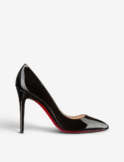Christian Louboutin Womens Pigalle 100 Patent-leather Courts Blac In Black