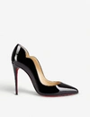 CHRISTIAN LOUBOUTIN CHRISTIAN LOUBOUTIN WOMENS BLACK HOT CHICK 100 PATENT-LEATHER COURTS,14810506