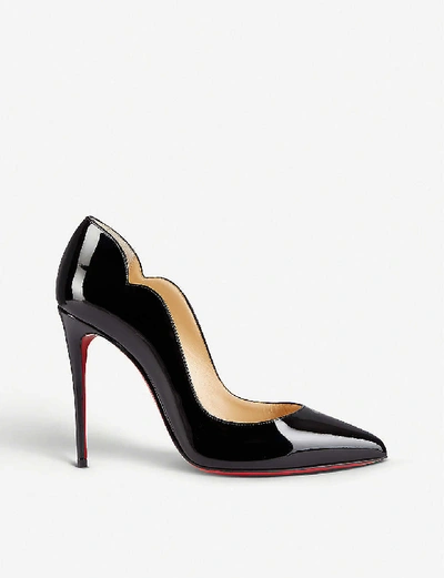 CHRISTIAN LOUBOUTIN WOMENS BLACK HOT CHICK 100 PATENT-LEATHER COURTS EUR 41 / 8 UK,14810506