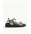 Whistles Womens Barely Black Noah Metallic Leather Sandals 7 In Barely Black
