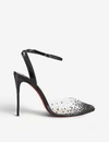 CHRISTIAN LOUBOUTIN WOMENS VERSION BLACK SPIKAQUEEN 100 PVC/PATENT 7,R00017730