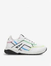 CLAUDIE PIERLOT AFFINITY GRAPHIC-PRINT LEATHER AND MESH TRAINERS,R00058880