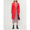 Ted Baker Embellished-trim Wool-blend Wrap Coat In Coral