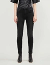 Whistles Womens Black Sculpted High-rise Stretch-denim Jeans 32 In Black