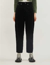 Whistles Omens  High-waist Corduroy Barrel Jeans In Black