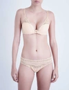 Chantelle Womens Golden Beige Festivite Lace Plunge T-shirt Bra In Golden Beige