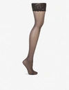 Wolford Womens Nearly Black Satin Touch 20 Hold-ups In Nearly Black
