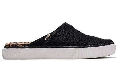 Toms Black Heritage Canvas Women's Indio Mule Slip-ons Venice Collection Shoes