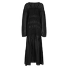 TOTÊME CORIPE BLACK SMOCKED LINEN-BLEND MAXI DRESS,3840280