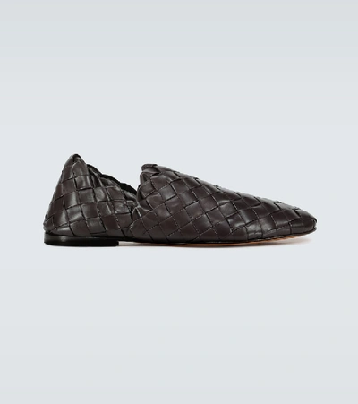 Bottega Veneta Woven Leather Slip-on Loafers In Brown