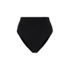 Self-portrait Womens Black Ruched High-rise Bikini Bottoms 10 In Black