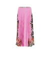 Valentino Orchid Jungle-print Silk Pleated Skirt In Cherry