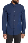 Theory Irving Slim Fit Linen Blend Shirt In Finch