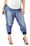 Standards & Practices Marcie High Rise Lightweight Denim Jogger Pants In Blue