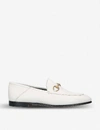 Gucci Off-white Leather Horsebit Loafers In Winter Wht