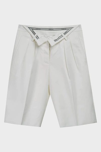 Alexander Wang Flipped-waist Tailored Shorts In White