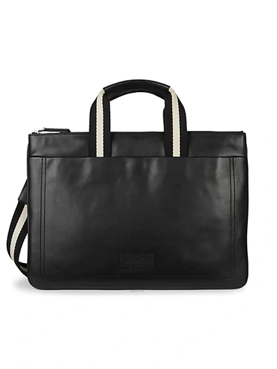 Bally Tigan Leather Business Bag In Black