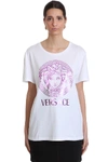 VERSACE T-SHIRT IN WHITE COTTON,11348963