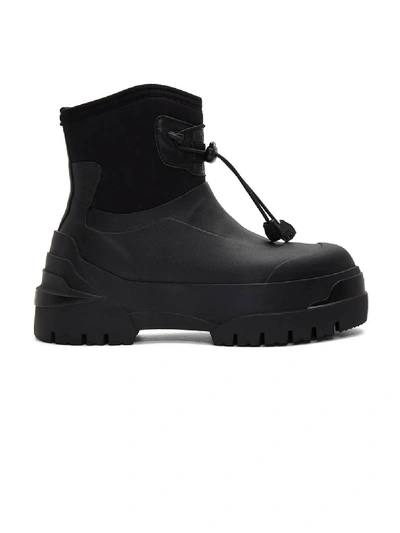 Moncler Genius 6 Moncler 1017 Alyx 9sm Leather-trimmed Rubber And Neoprene Boots In Black
