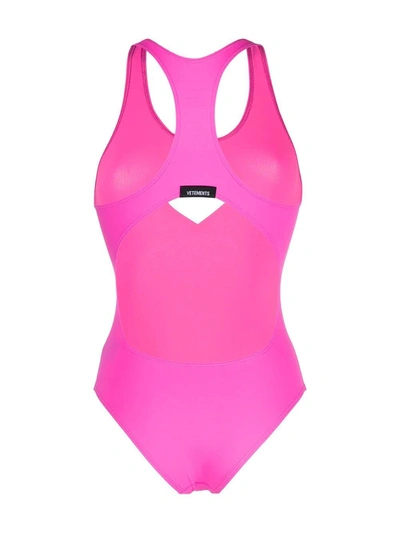 Vetements Heart Cut-out Swimsuit In Pink