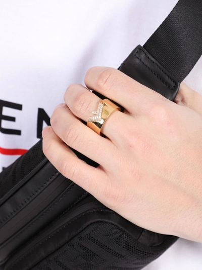 Fendi Gold-tone And Crystal Ring