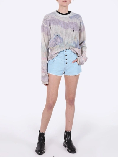 Amiri Distressed Tie-dyed Cashmere Sweater In Multicolor