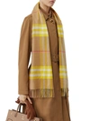 Burberry Yellow Check Print Cashmere Scarf In Yellow
