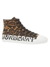 BURBERRY LEOPARD PRINT HIGH TOP SNEAKERS,8024157