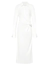 BOTTEGA VENETA WHITE GATHERED SHIRT DRESS,609304 VKIJ0