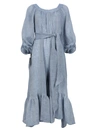 LISA MARIE FERNANDEZ LAURE BLUE LINEN JUMPSUIT,2020RES279