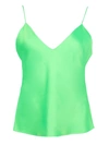 MAISON RABIH KAYROUZ SILK ACID GREEN CAMISOLE TOP,U T1203