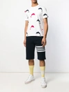 THOM BROWNE DOLPHIN PRINT T-SHIRT WHITE BLUE RED,MJS101A-06463
