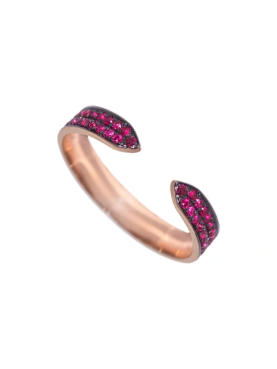 Ralph Masri Rose Gold Sacred Windows Open Ruby Band In Not Applicable