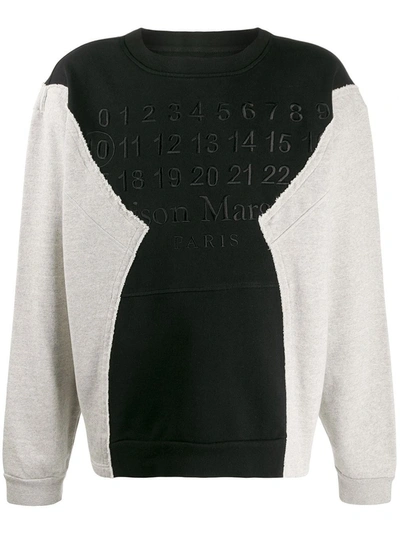 Maison Margiela Deconstructed Crew Neck Sweatshirt In Black