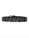 VETEMENTS BLACK GOTHIC LOGO LEATHER BELT,SS20BE005 2422