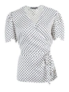 ALEXA CHUNG POLKA-DOT WRAP TOP,TO05