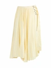 PROENZA SCHOULER PALE YELLOW PLEATED BUCKLE SKIRT,R2015021 BY155