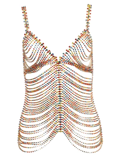 Area Crystal-embellished Chainmail Top In Multicolor