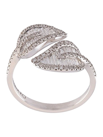 Anita Ko White Gold And Diamond Leaf Ring (size 5) In Not Applicable
