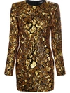 BALMAIN BLACK AND GOLD SEQUINED DRESS,TF16200X351