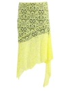 MARQUES' ALMEIDA YELLOW ASYMMETRIC LACE SKIRT,SS20SK0108LCE