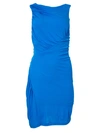 ATLEIN BLUE GATHERED SLEEVELESS DRESS,R32204 TJ06
