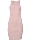 ALEXANDER WANG T Pink Ribbed Tank Dress,4KC1206007