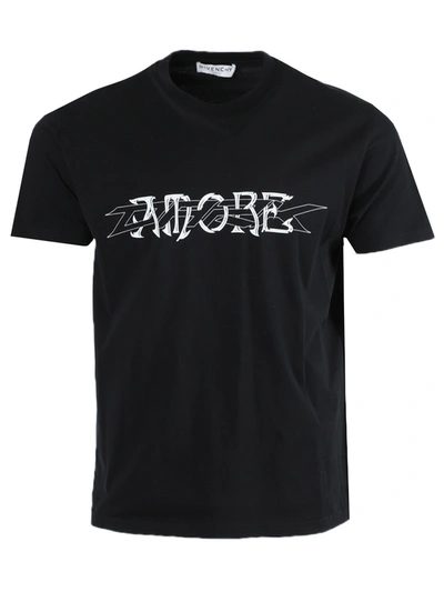 Givenchy Amore-print Cotton-jersey T-shirt In Black