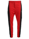 GIVENCHY RED AND BLACK LOGO JOGGER PANTS,BM50FM1Y7W